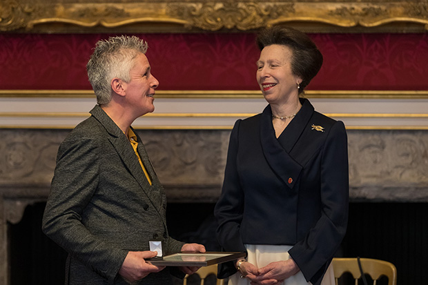 Prison officer Jean Peckham receiving her award from HRH Princess Royal